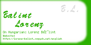 balint lorenz business card